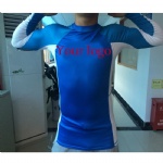 Blue Lycra Compression Mens Long Sleeve Rash Guard