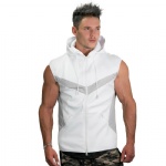 white Sleeveless Hoodies