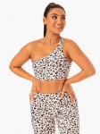 White Leopard Printing Women Sports Bra