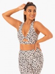 White Leopard Printing Women Sports Bra