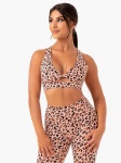 Orange Leopard Printing Women Sports Bra