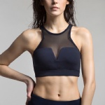 Black High Impact Mesh Sports Bra